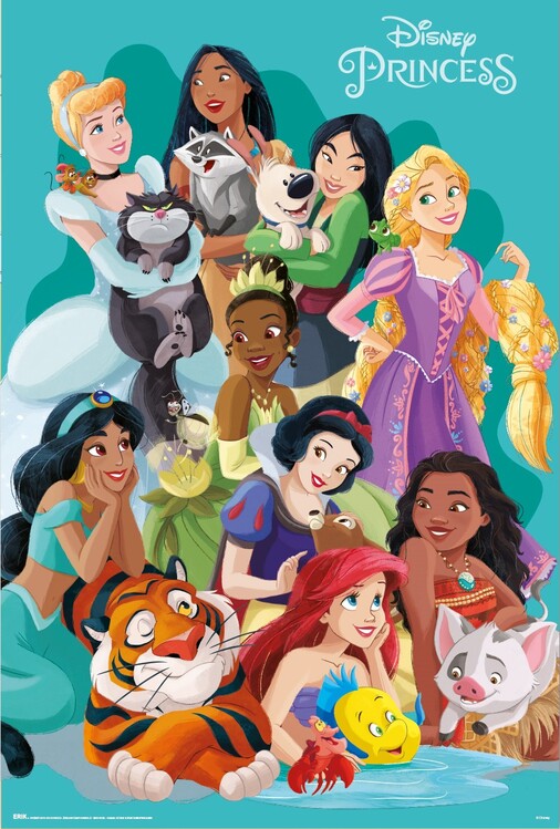 Плакат Disney Princess and Pets