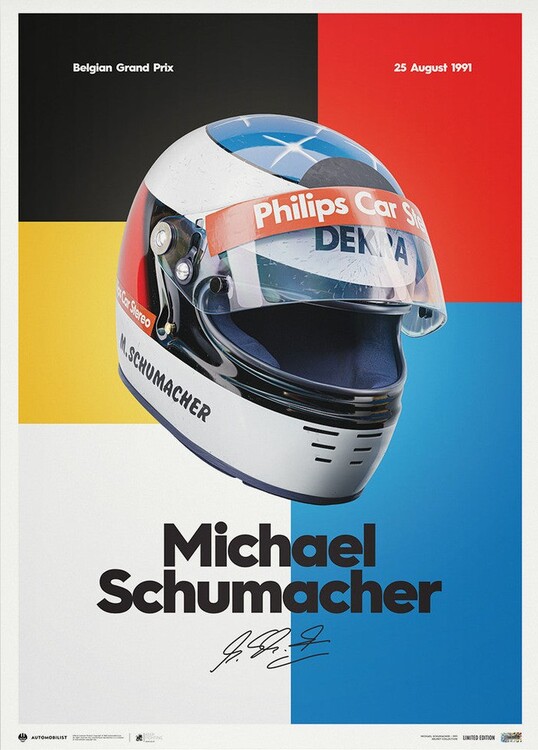 Εκτύπωση τέχνης Michael Schumacher - Helmet - 1991