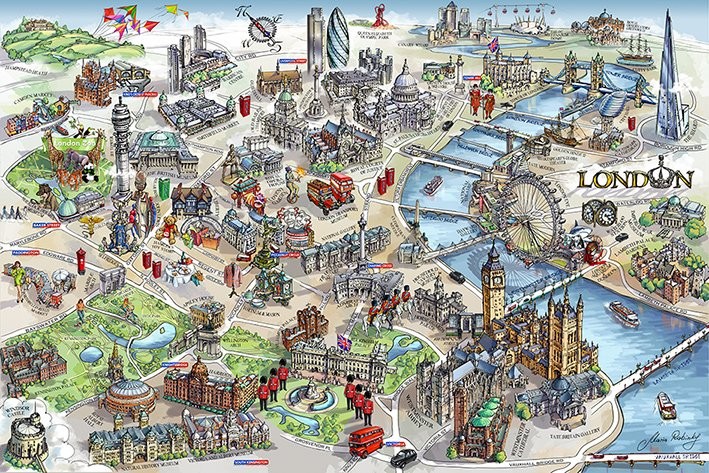 Poster London Map - Illustration