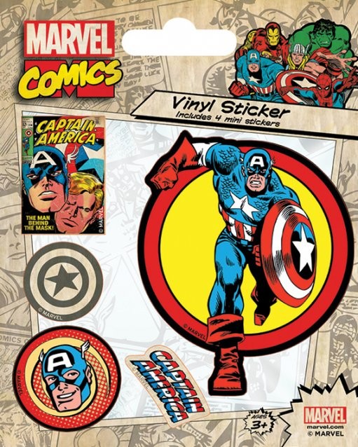 Stickers Marvel Comics - Captain America Retro