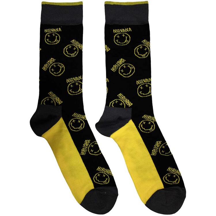 Čarape Nirvana - Yellow Happy Face Pattern