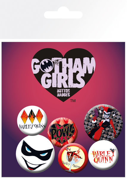 Σετ κονκάρδες DC Comics - Gotham Girls Harley Quinn