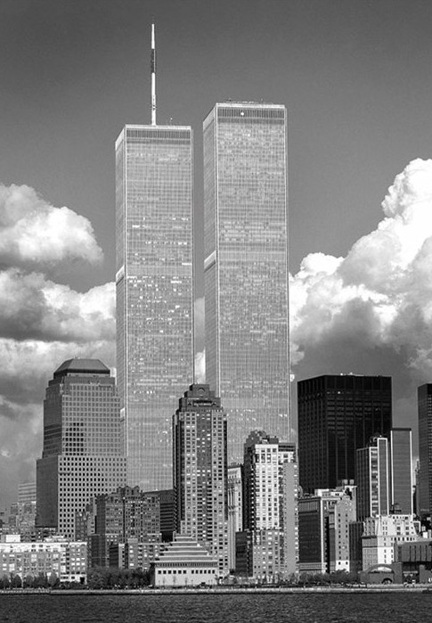 Poster World trade centre - b&w