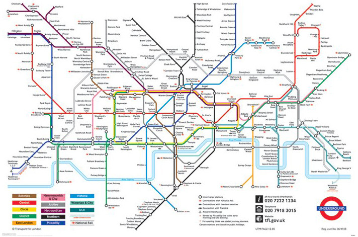 Плакат Kaart Londen Metro