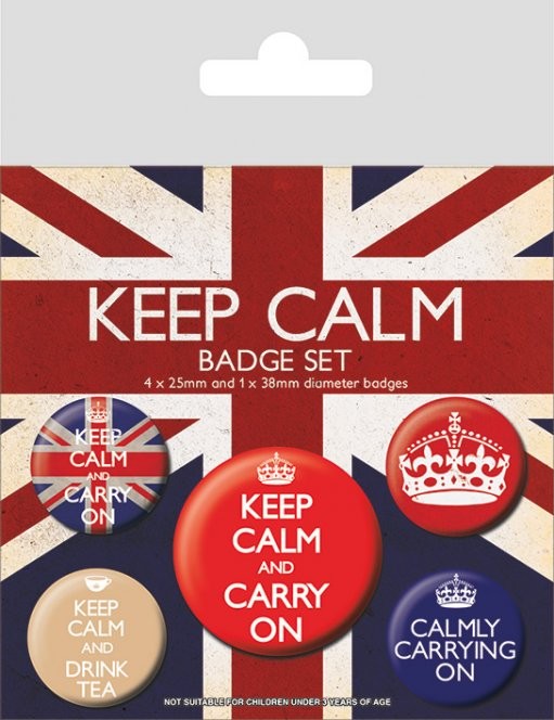 Badge set Keep Calm and Carry On