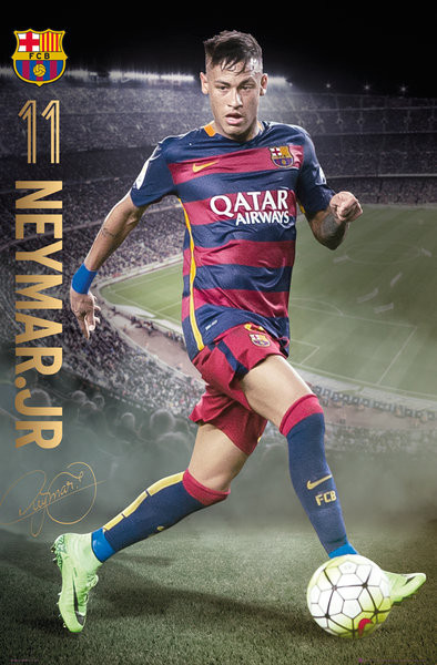 Плакат FC Barcelona - Neymar Action 15/16