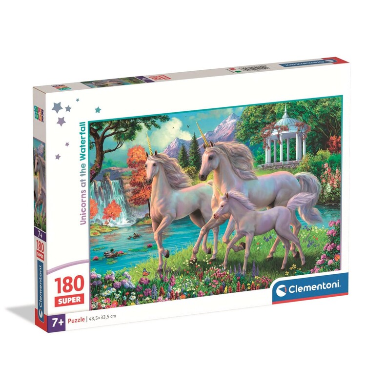 Palapeli Unicorns at the Waterfall
