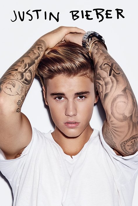 Плакат Justin Bieber - White