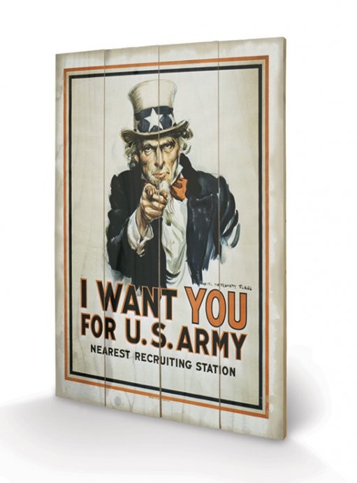 Ξύλινη τέχνη I Want You - Uncle Sam
