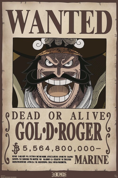 Плакат One Piece - Wanted Gol. D. Roger