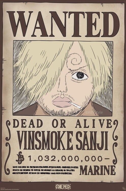 Плакат One Piece - Wanted Sanji Wano