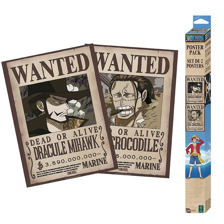 Σετ δώρου One Piece - Wanted Mihawk & Crocodile