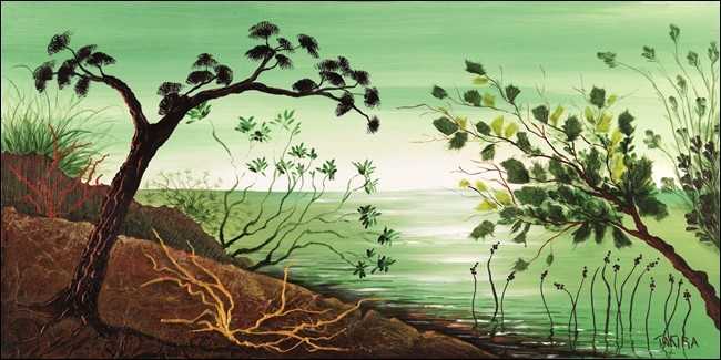 Art Print Green sunrise