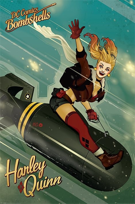 Poster DC Comics Bombshells Harley Quinn Bomb Wall Art 3+1