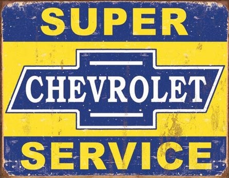 Metallikyltti Super Chevy Service