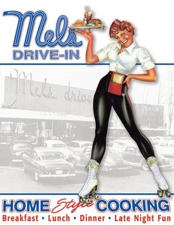 Μεταλλική πινακίδα Mels Diner - Car Hop