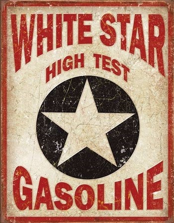 Μεταλλική πινακίδα White Star Gasoline