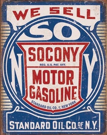 Metallikyltti Socony Gasoline