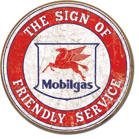 Μεταλλική πινακίδα Mobil - Friendly Service