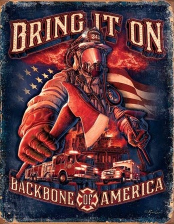 Μεταλλική πινακίδα Fire Fighters - Bring It