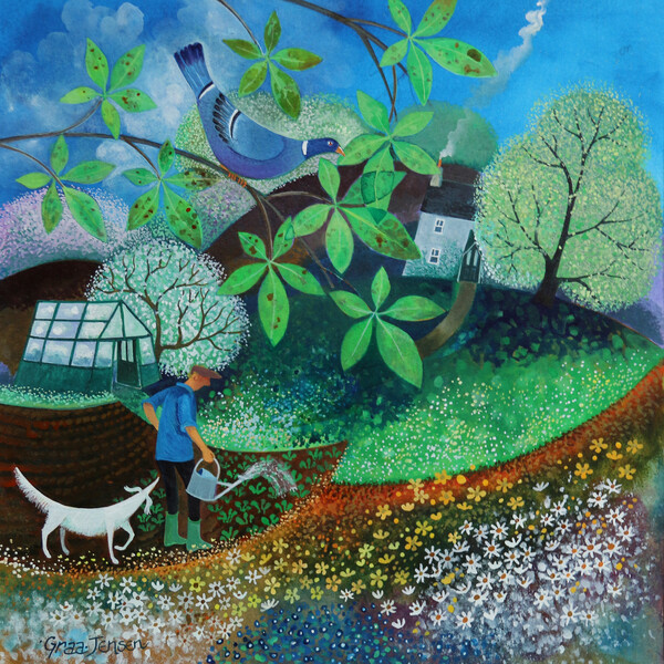 Плакат watering the seedlings, 2020