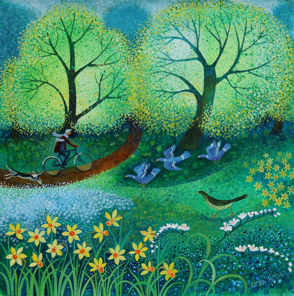 Плакат Cycling through the park, 2021