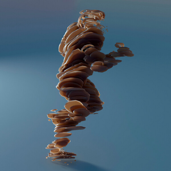 Плакат Figurative Frosted Glass Slices in Motion, c.2015-2025