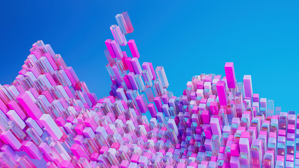 Плакат Colorful Cubic Expanding Landscape,  c.2015-2025