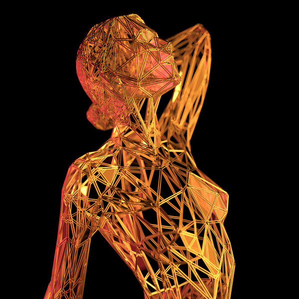Плакат Gold Grid Female Figure, c.2015-2025