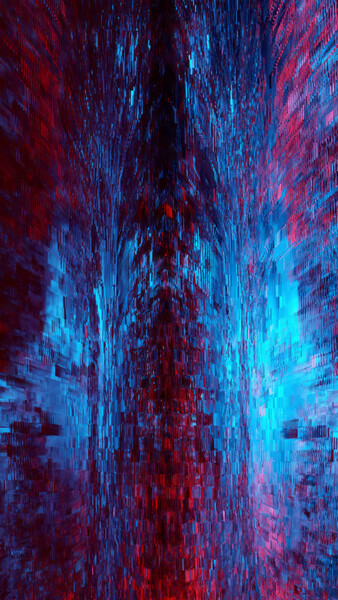 Плакат Red and Blue Textural Organic System, c.2015-2025
