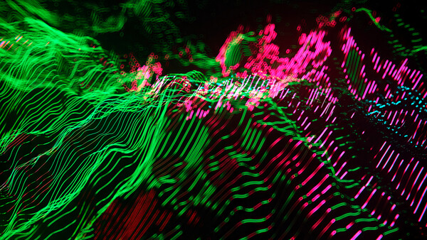 Плакат Topographic Bits in Motion,  c.2015-2025