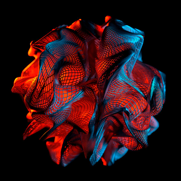 Плакат Dramatic Deformed Mesh Structure, c.2015-2025