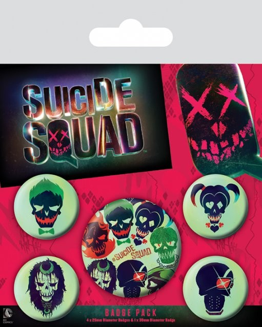 Conjunto de crachás Suicide Squad - Skulls