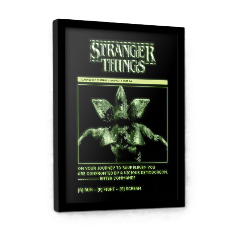 Uokvirjen plakat Stranger Things 5 - Run, Fight, Scream