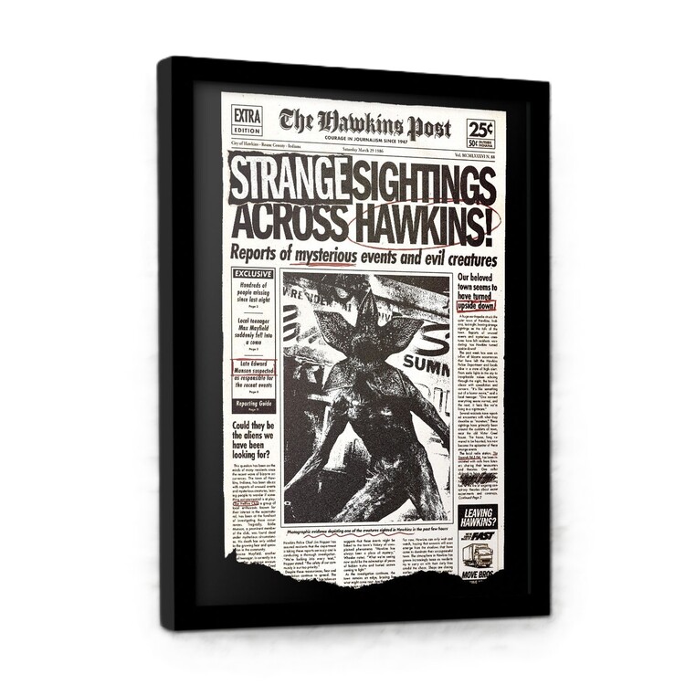 Κορνιζαρισμένη αφίσα Stranger Things - Strange Sightings Across Hawkins