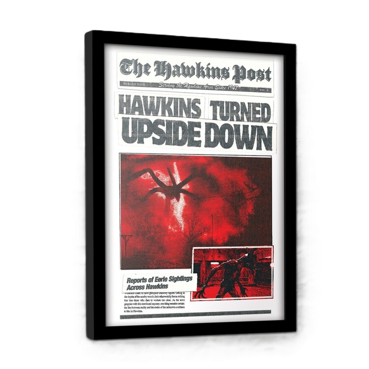 Kehystetty juliste Stranger Things 5 - Hawkins Turned Upside Down