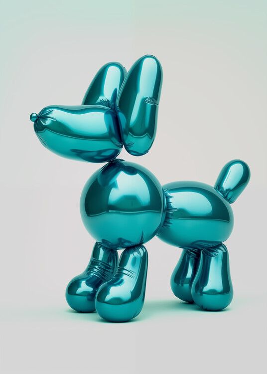 Принти на полотні Metallic Teal Balloon Dog