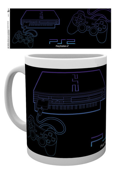 Skodelica Playstation - PS2 Lineart