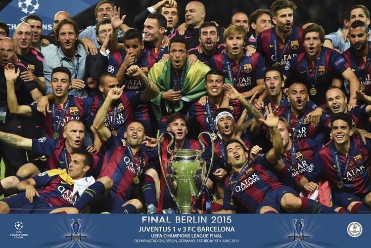Плакат FC Barcelona – Champions equipo 2015