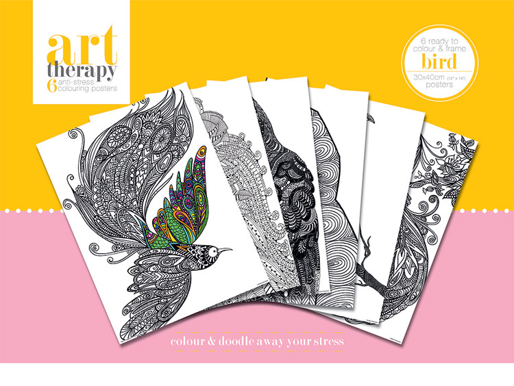 Plakat za barvanje Art Therapy - Bird