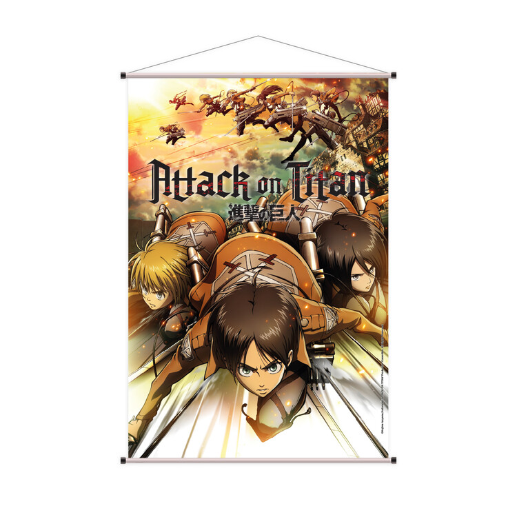 Текстильний постер Attack on Titan - Trio
