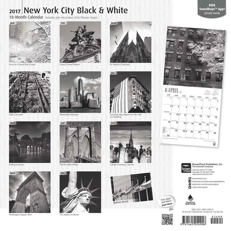 black and white calendars