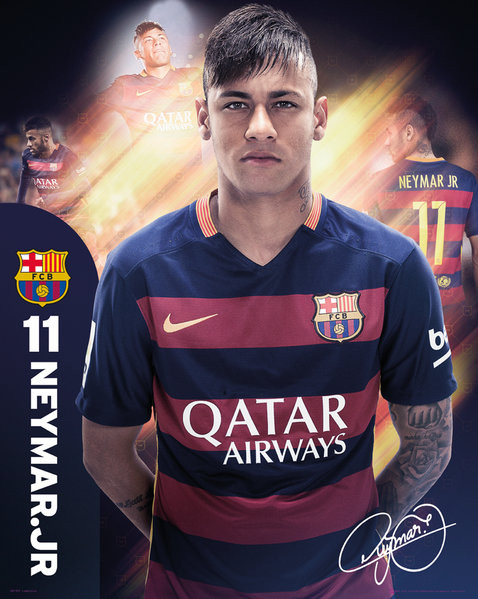 Плакат Barcelona - Neymar 15/16