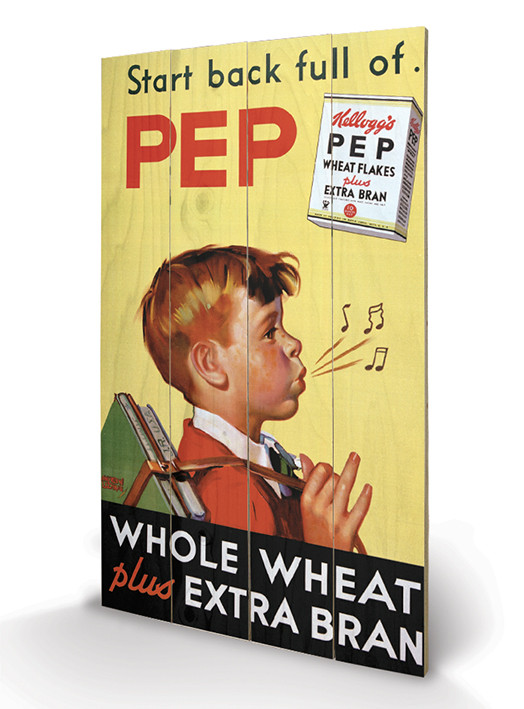 Ξύλινη τέχνη Vintage Kelloggs - Start Back Full Of Pep