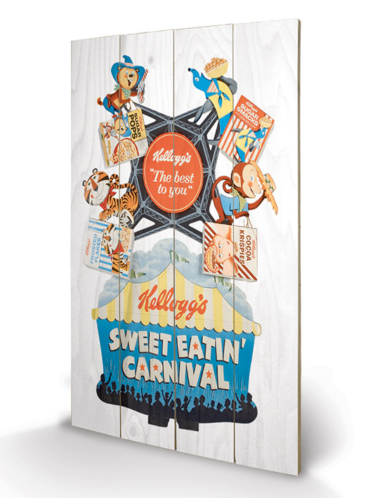 Ξύλινη τέχνη Vintage Kelloggs - Sweet Eatin' Carnival