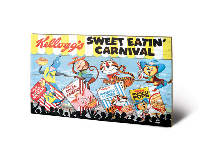 Ξύλινη τέχνη Vintage Kelloggs - Sweet Eatin' Carnival Land