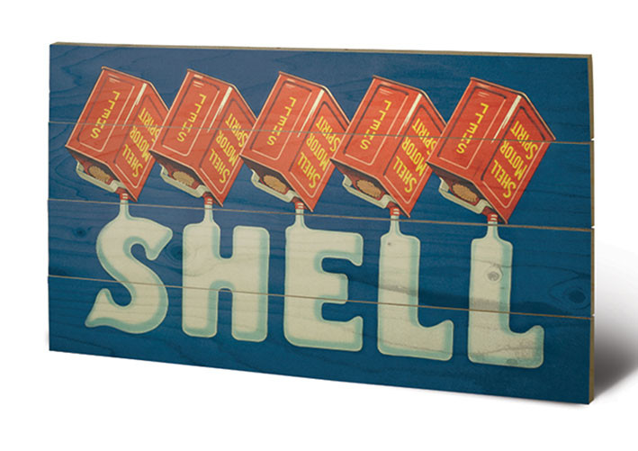 Shell - Five Cans 'Shell', 1920 Slika na drvetu