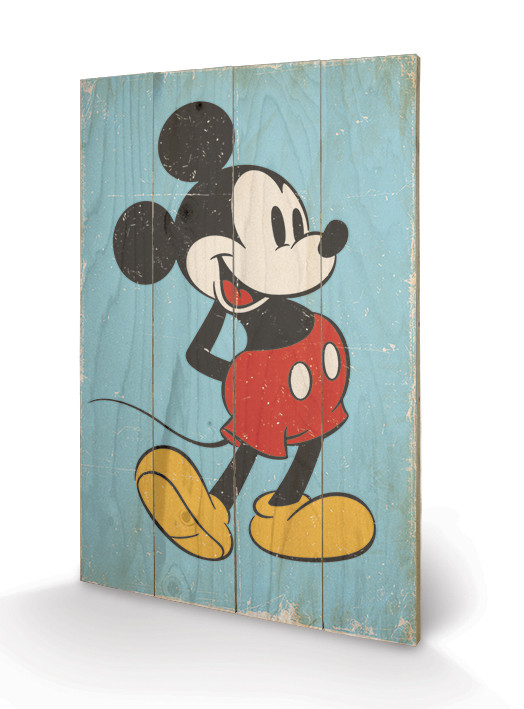 Ξύλινη τέχνη Mickey Mouse - Retro