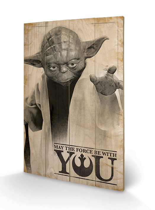 Ξύλινη τέχνη Star Wars -  Yoda, May The Force Be With You