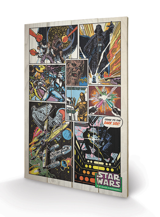 Pintura em madeira Star Wars - Retro Comic
